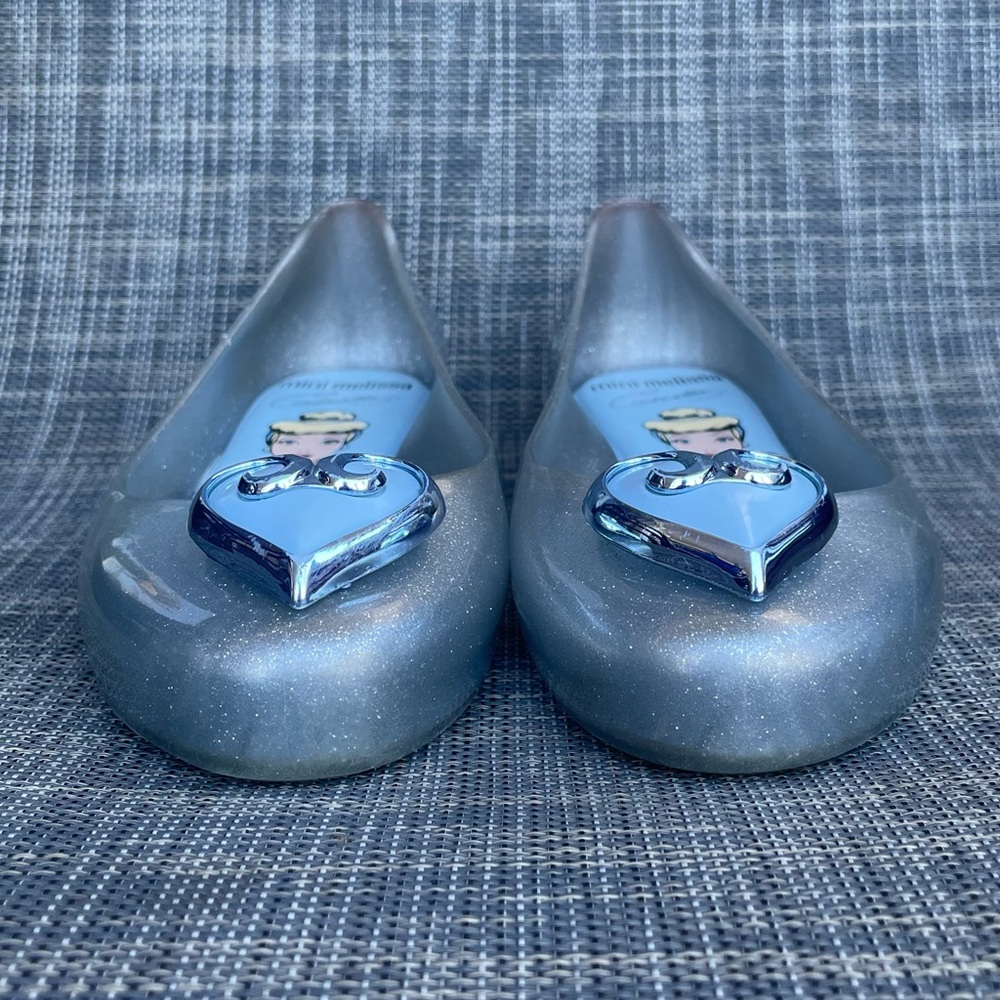 Mini Melissa Sweet Love Cinderella Disney Princess ballet flats Dress Shoes 2 Y - Picture 5 of 11